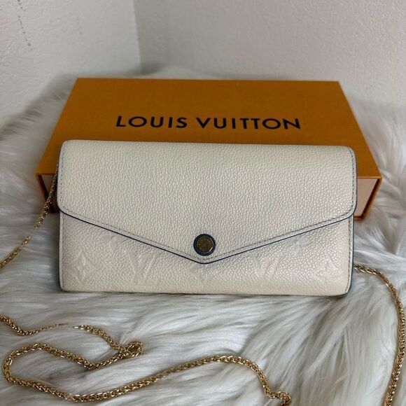 💯Authentic Louis Vuitton Ivory Empreinte Sarah Long Wallet-DIY WOC 🍀 - Picture 3 of 16